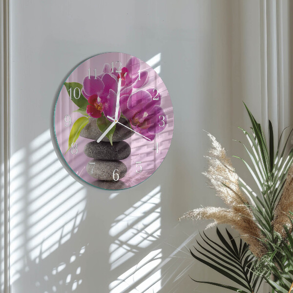 Zegar ścienny okrągły Orchidea