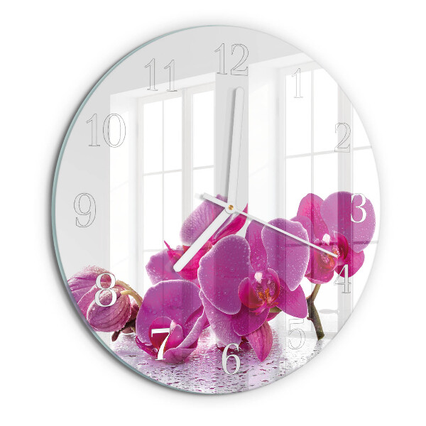 Zegar ścienny okrągły Orchidea