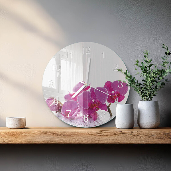 Zegar ścienny okrągły Orchidea