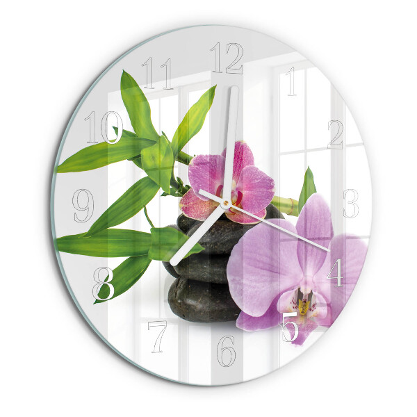 Zegar ścienny okrągły Orchidea