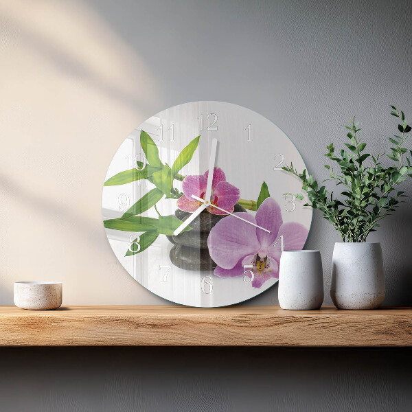 Zegar ścienny okrągły Orchidea