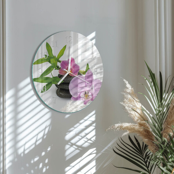 Zegar ścienny okrągły Orchidea