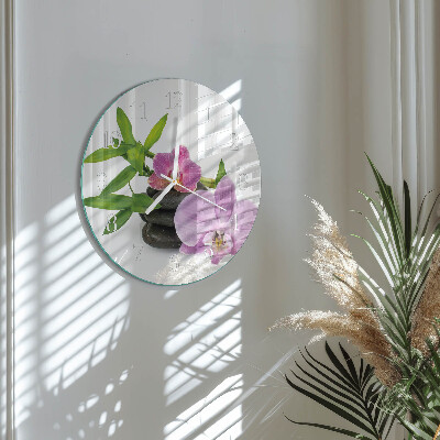 Zegar ścienny okrągły Orchidea