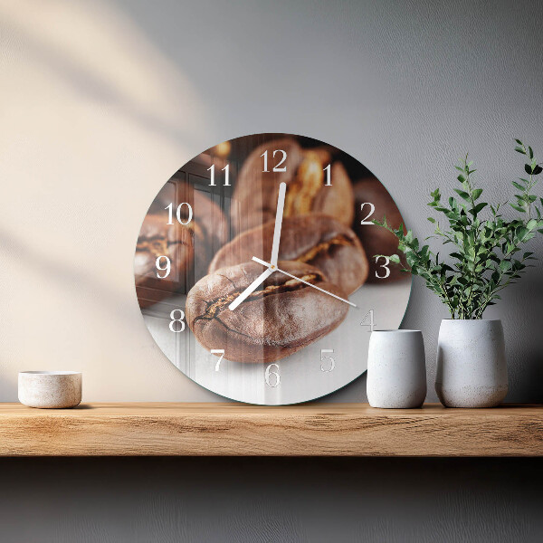 Zegar ścienny okrągły Ziarna Kawy