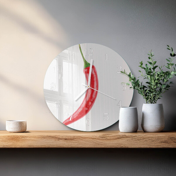Zegar ścienny okrągły Papryczka Chili