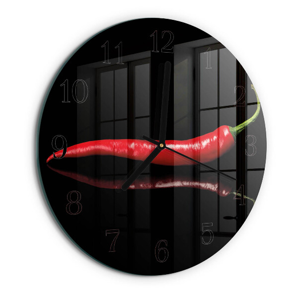 Zegar ścienny okrągły Papryczka Chili