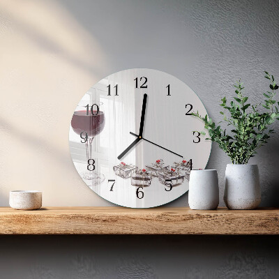 Zegar okrągły Kieliszek do Wina