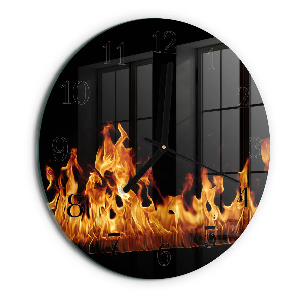 Zegar okrągły Ogień
