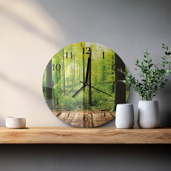 Zegar ścienny okrągły Las