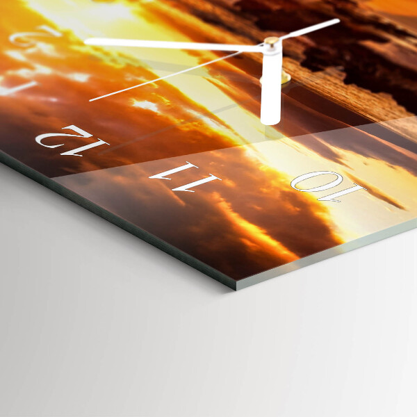 Zegar szklany poziomy Zachód słońca