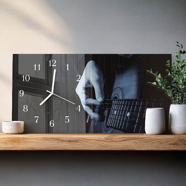 Zegar szklany poziomy Gitarzysta
