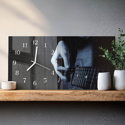 Zegar szklany poziomy Gitarzysta