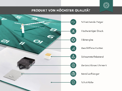 Zegar szklany poziomy Tulipany