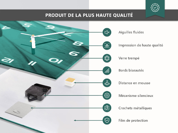 Zegar szklany poziomy Nowy Jork