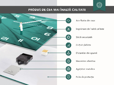 Zegar szklany poziomy Tulipany białe